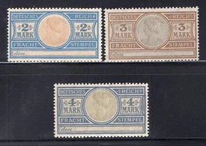 Germany 1916 Revenue Freight Frachtstempel 2M-4M 3 Values MNH - Afbeelding 1 van 1