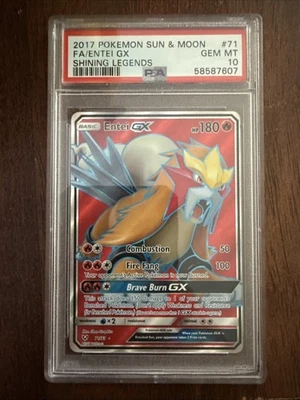 Pokemon TCG Entei GX Full Art Holo Ultra Rare Card 71/73 Shining Legends PSA 10 - Image 1 of 2