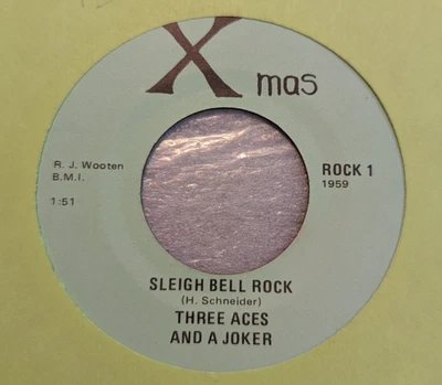 CHRISTMAS Three Aces & A Joker / Hepsters Sleigh Bell Rock Xmas Rock 1 NM RE Foto 1 de 2