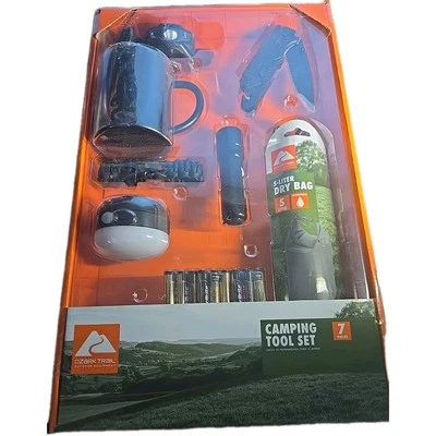 Ozark Trail Camping Tool Set 7 Piece Cup Lantern Flashlight Headlight Multitool - Image 1 of 4