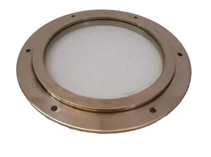 AGUJERO DE PUERTO DE LATÓN MARINO / Ventana / Ojo de buey - 8 pulgadas - vidrio templado (5229) - Imagen 1 de 7