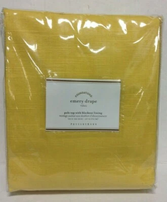 Pottery Barn Emery Linen Drape Panel Curtains 50x108 blackout marigold NO HOOKS - Image 1 of 4