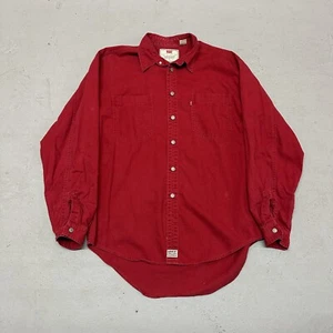 Camicia Vintage Levi's Denim Bottoni Red Tab Uomo Rossa Manica Lunga Western Taglia L - Foto 1 di 15
