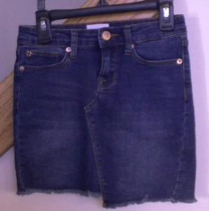 Nordstrom Hudson Edith Raw Hem Jean Skirt Girls' Size 7 - Picture 1 of 10