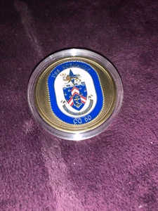 USS NORMANDY  CG60   "VANGUARD OF VICTORY"   vintage challenge coin - Picture 1 of 3