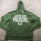 Green Bay Packers Hoodie Men Large Green Spell Out Fleece Pullover NFL Football*