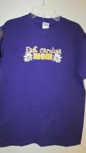 ECU East Carolina Mom S Small purple flowers gold letters Women t shirt top - Picture 1 of 3