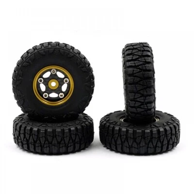 NEW Yeah Racing Alum 5 Spoke w/Gold Beadlock Wheel 4 SCX24/Enduro24 FREE US SHIP - Image 1 of 3