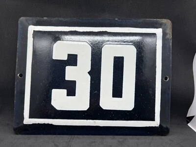 Antigua PLACA DE SEÑALIZACIÓN VINTAGE DE PORCELANA ESMALTADA URSS casa números 21x27cm Foto 1 de 4