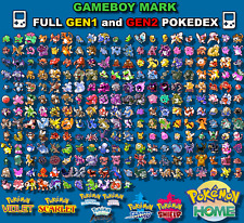 Rare GAMEBOY Origin MARK VC Pokemon Yellow/Blue/Red/Crystal/Gold/Silver Full Dex