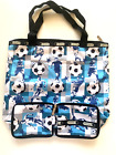 LE SPORTSAC Tote Bag SOCCER Convertible Packable Lined Double Handle Zip RARE