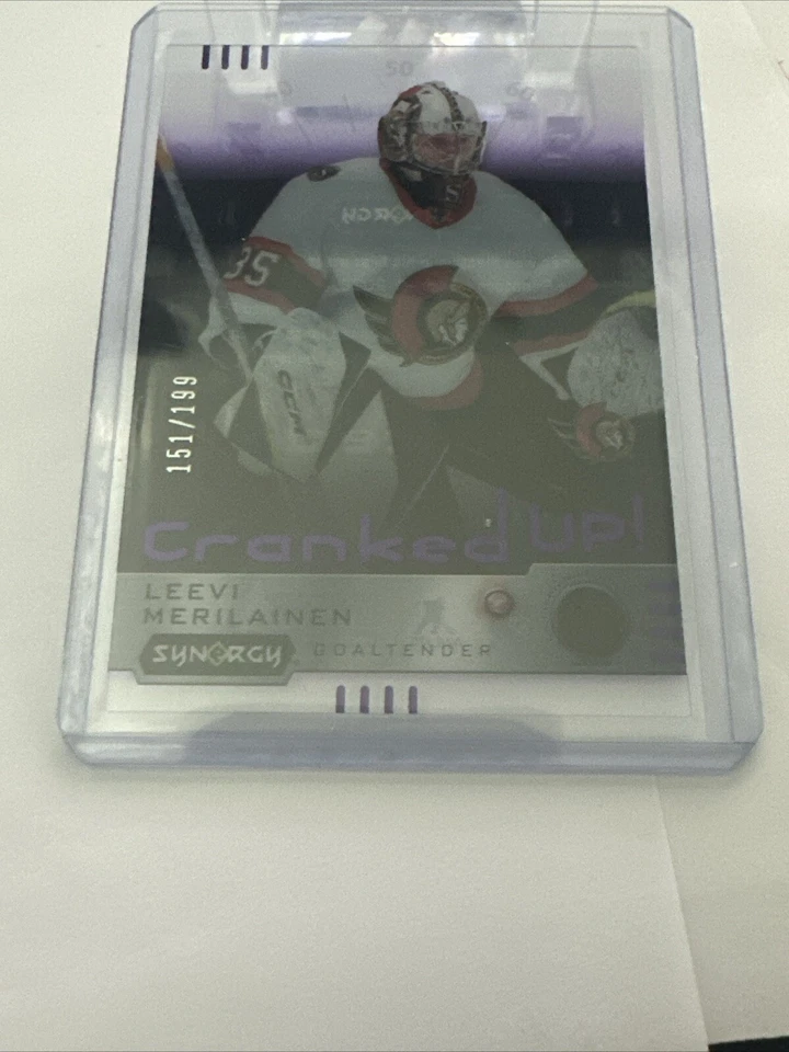 2023-24 UD Synergy Leevi Merilainen Cranked Up! Rookie Purple 151/199 #CR-LM - Image 1 of 4