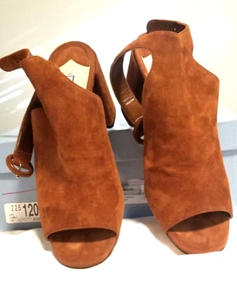 PRADA camel block heel mule ankle strap bootie Size 41 - Image 1 of 4
