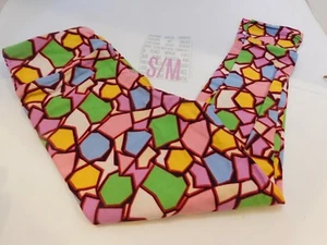 LuLaRoe Leggings Geometric Print  Kids S/M Smoke Free Home NWOT - Picture 1 of 6