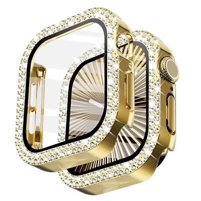 Parachoques con cubierta de pantalla para Apple Watch Series 10/9/8/7/Ultra 2/1 Diamond Bling Foto 1 de 4