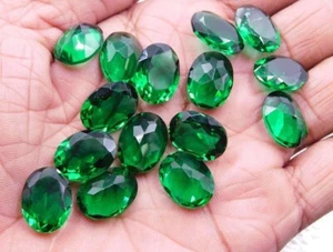 Lab Grown Zambia Emerald 30 Pieces 8x10mm Oval Faceted For Making Jewelry - Picture 1 of 1