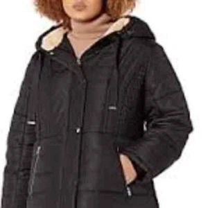 INTL d.e.t.a.i.l.s Women's Plus Size Zip Front Hooded Winter Coat Jacket - Bild 1 von 1