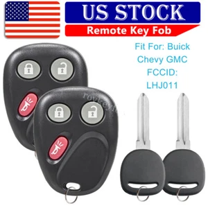2 For 2003 2004 2005 2006 2007 Chevy Silverado Remote Fob LHJ011 + Ignition Key - Picture 1 of 9