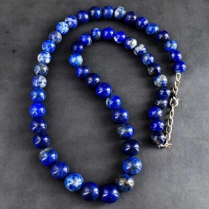 Most Outstanding Round Shape Lapis Lazuli 450.00 Cts Beaded Necklace VK 62 E676 - Picture 1 of 5