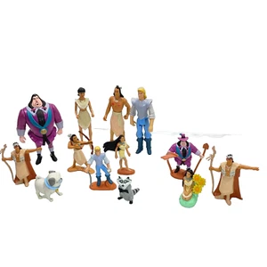 Vintage Disney Pocahontas John Smith, Percy, Chief Plastic Toys Figure Lot - Picture 1 of 19