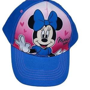 Girls Disney Minnie Mouse XOXO Adjustable Blue Pink Baseball Cap OSFM - Picture 1 of 8