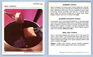 Fruit Fondues #22 - Fondues - Betty Crocker 1971 Recipe Card - Picture 1 of 1
