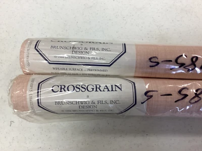 2 Rolls Brunschwig & Fils 1984 "Crossgrain" Pink Wallpaper - UNOPENED - Image 1 of 3