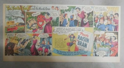 Post's Cereal Ad: Trailer Twins "Mardi Gras" from 1950's Size: 7.5  x 15 inches - Image 1 of 2