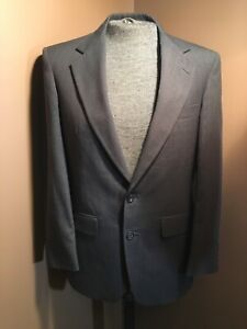 42 Regular Christian Brooks Mens Suit Coat Jacket 2 button 42R Gray 100% Wool
