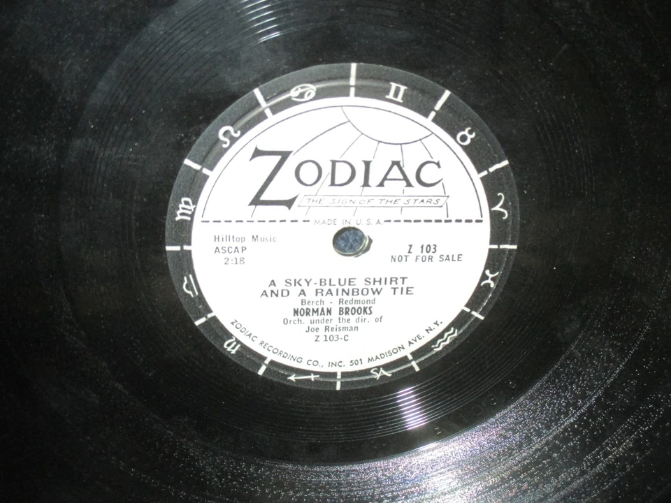 Norman Brooks "A Sky-Blue Shirt and a Rainbow Tie/This Waltz With You" 78 - Image 1 of 2