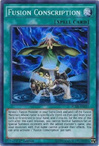 FUSION SONSCRIPTION (FUEN-EN057) - YuGiOh Super Rare 1st Ed. Spell - Image 1 of 1