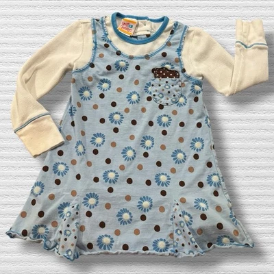 Vestido Sweet Potatoes 4T Azul Lunares Margarita LS Estado de Juego Y2K 2012 Foto 1 de 4