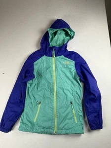 The North Face Jacket Girls Blue Full Zip Shell Dry Vent Rain Hooded Size M - Picture 1 of 9