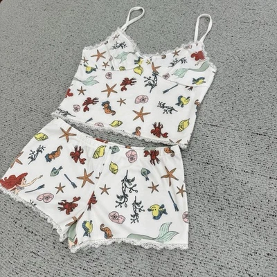 Disney Ariel Conjunto de Pijama Forever 21 Ropa de Dormir Pantalones Cortos Cami Talla S Princesa Foto 1 de 4