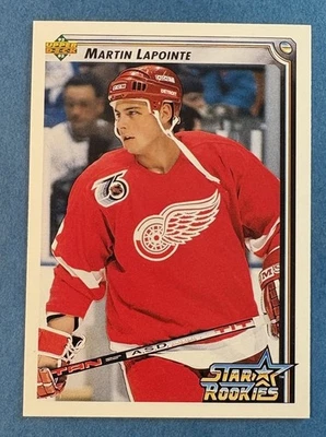1992-93 Upper Deck #405 Martin Lapointe Detroit Red Wings NHL Star Rookies - Image 1 of 2