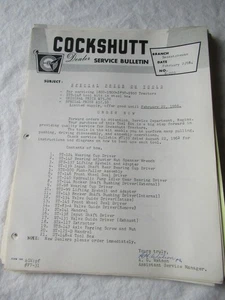 Cockshutt 1900 1850 1950 Tractor and Farm Equipment Service Bulletins 80 Sheets - Picture 1 of 10