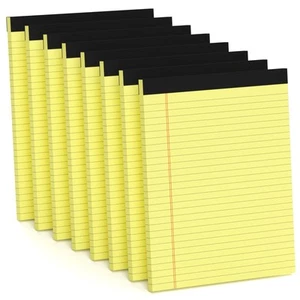 8 Pack Yellow Legal Pads 8.5 x 11 Wide Ruled Note Pads 8.5 x 11 Lined Paper W... - Picture 1 of 7