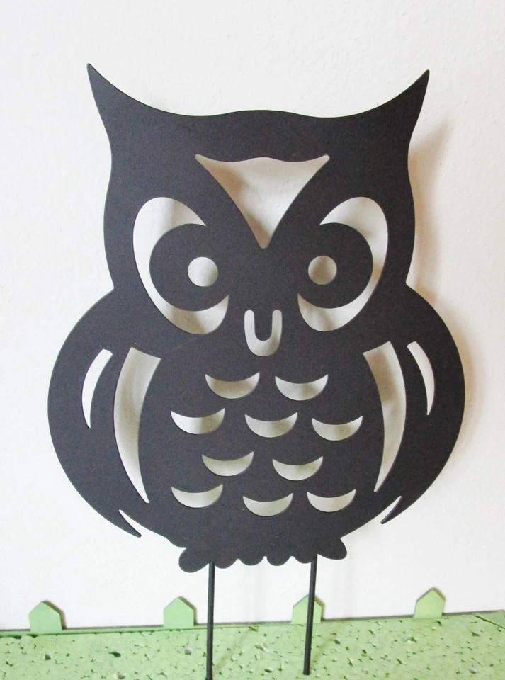 Eule schwarz Beetstecker aus Metall Gartendeko Pflanzstecker Gartenstecker 29 cm - Bild 1 von 1