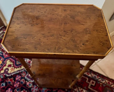 Beautiful Faux Bamboo Three Tiered Side Table - Image 1 of 4