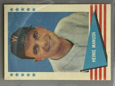 Grandes del béisbol Heine Manush 1961 Fleer #57 en muy buen estado - Senadores de Washington Foto 1 de 2