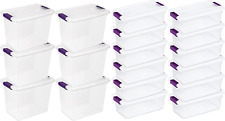 6 Pack of 27 Quart Container Totes and 12 Pack of 6 Quart Container Totes Stacka
