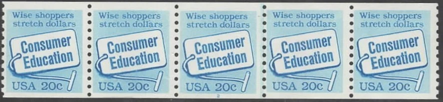 US Scott #2005 Plate number strip of 5, Plate #2, MNH - Image 1 of 1