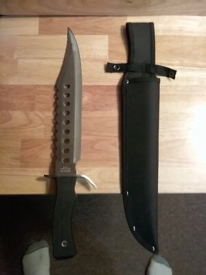 Cuchillo Bowie cazador hoja fija calavera láser sobreviviente Bowie FIX001BK 17" OA nuevo Foto 1 de 4