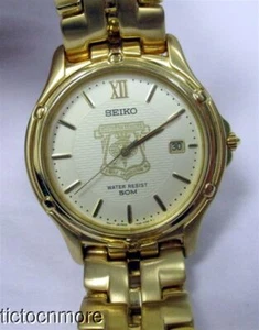 SEIKO DATE CLASSIC GOLDEN BRACELET WATCH 7N32 MENS WORKS ! SOUTHERN SENIORS GOLF - Picture 1 of 11