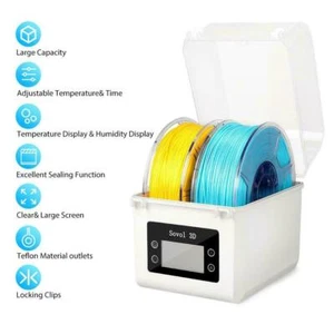 Sovol 2 Spool Filament Dryer Box Heating Drying 3D Filaments Storage Holder US  - Picture 1 of 9