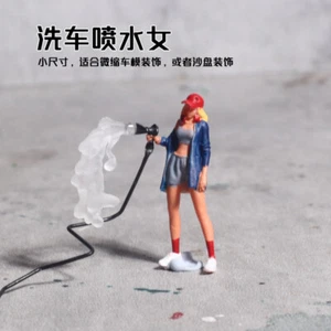 1/64 Diorama Car Wash Girls Figure Model City Garage Scene Display Props Model - Picture 1 of 8