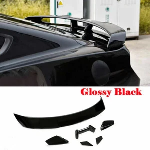 For Ford Mustang Coupe 2015-2019 Rear Trunk Spoiler Racing Wing Glossy Black - Foto 1 di 12