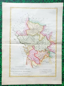 XVIII ème - Anjou Poitou Aunis Saintonge Belle Carte par Bonne 40x30 cm de 1787 - Picture 1 of 2