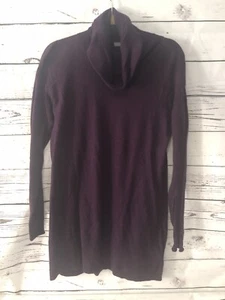 Daisy Fuentes Size M Purple Turtleneck Long Sleeve Pullover Sweater Tunic Cowl - Picture 1 of 5