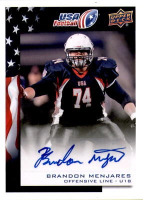 2014 Upper Deck USA Football Autographs #55 Brandon Menjares Auto Card RC - Image 1 of 2